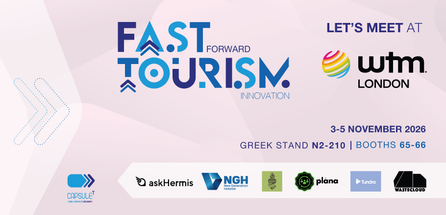 Capsule<sup>T</sup> Accelerator at WTM London 2026 alongside 6 Greek Travel Tech Startups!